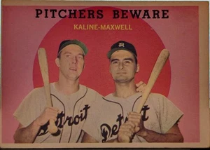 1959 Topps - Pitchers Beware Al Kaline, Charlie Maxwell #34 - Imagen 1 de 6