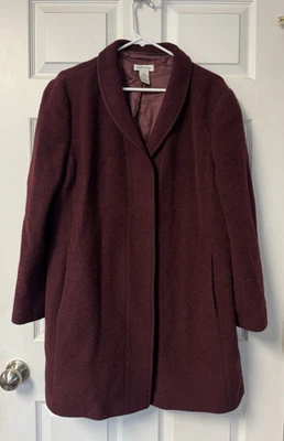 Abrigo Orvis Chaqueta Alpaca/Lana Mujer Talla 16 Rojo Granate Hecho en Perú Foto 1 de 4