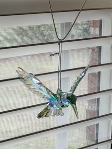 Blau Acryl irisierender Kolibri Weihnachtsschmuck NEU - Bild 1 von 3