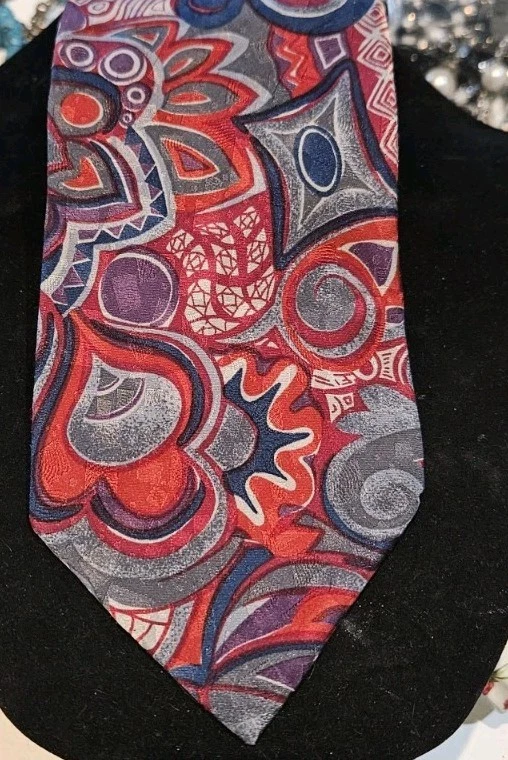 Unea Moda Pure Silk Necktie From Italy - Image 1 of 3