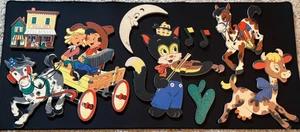 Vintage 1950's The Dolly Toy COWBOY & INDIAN, MOTHER GOOSE PIN-UPS Child Decor - Picture 1 of 10