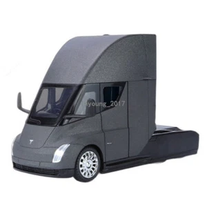 1/32 Scale Tesla Semi Truck Model Toy Car Diecast Toy Vehicle Light Sound Black - Picture 1 of 9