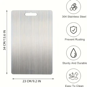 100%StainlessSteel Kitchen Chopping Board Dough Board Worktop Meat Cutting Board - Picture 1 of 5