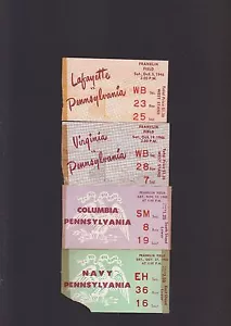 PENN UNIVERSITY GROUP OF 4 1940'S FOOTBALL TICKET STUBS-COLUMBIA, VIRGINIA,ETC. - Picture 1 of 2
