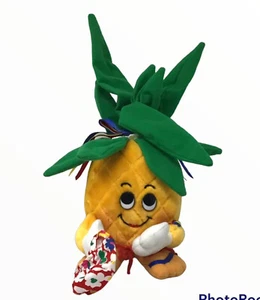 Dole Piney Pals Luau Lani Ananas mit Tasche 10" Plüschtier 1992 gelb Vintage Spielzeug - Bild 1 von 7