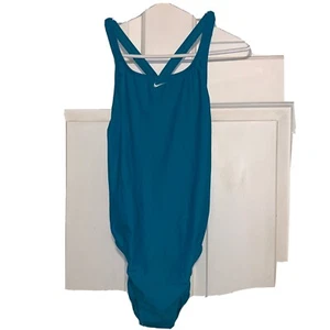 Damas Nike Traje de baño de una pieza azul turquesa Navaja Talla 12 - Imagen 1 de 8