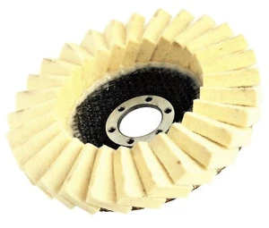 Filz Polierfächerscheibe 125mm Polierscheibe Fächerscheibe Winkelschleifer - Bild 1 von 3