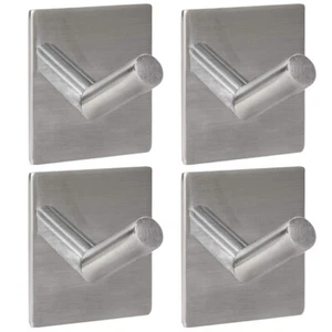 Barton 4 Pack Self Adhesive Hanger Hooks Stick On Wall Towel / Coat Hanging Hook - Picture 1 of 4