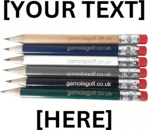 Engraved Personalised Text Golf Pencils with Eraser - Weddings/Events/Golf Club - Picture 1 of 1