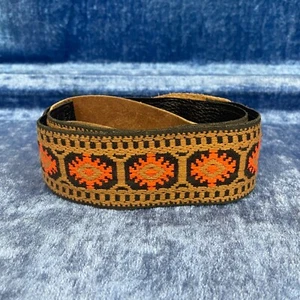 Vintage Used 1960s Guitar Strap Unbranded Bobby Lee Ace Style Brown-Orange - Picture 1 of 7