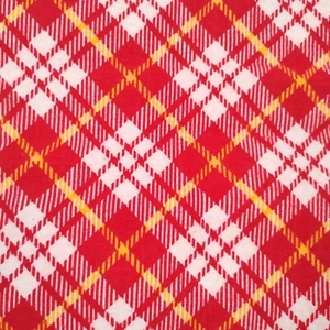 Vintage Red Plaid Flannel Fabric 43x1yd33in Cotton Blend Large Scale - Picture 1 of 6