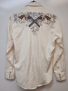 Roper Old West Classic WESTERN Cowboy circa 1950 S Shirt Long Sleeve EMBROIDERED - Picture 1 of 6