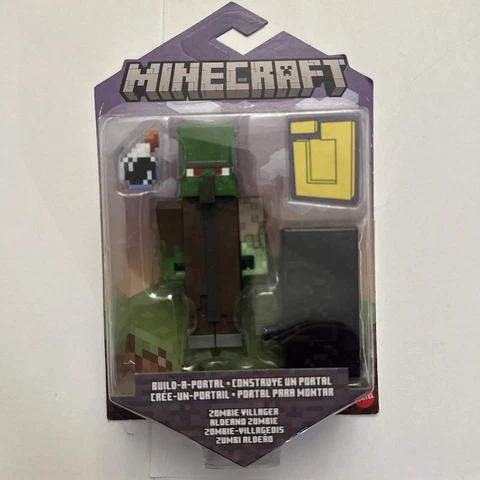 Minecraft Build a Portal ZOMBIE VILLAGER 4 Inch Action Figure NEW Card Damage Cover