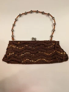 Chateau Perlen Pailletten bestickt Kuss Verschluss Abendtasche - Bild 1 von 11