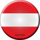 Austria Flag Round Circular Novelty Metal Sign 12" Home Garage Wall Decor