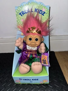 BOXED RUSS TROLL KIDZ 2166 GUINEVERE SOFT BODY DOLL 1990s GIRL PINK HAIR  - Picture 1 of 3