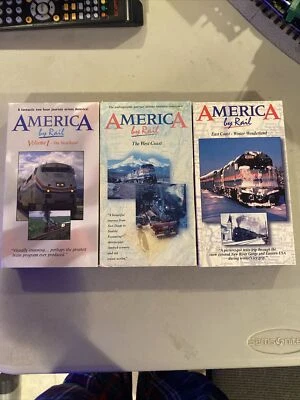VHS Lot America By Rail Greg Scholl Les Jarrett 1994 1995 1996 Amtrak Trains - Image 1 of 4