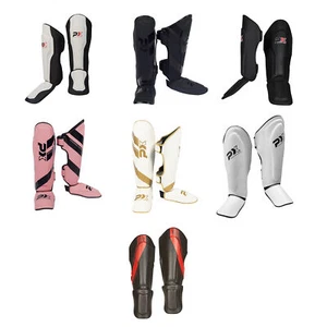 PX Schienbein-Spannschutz FIGHT PRO Kunstleder MMA, Thaiboxen Kickboxen Schützer - Bild 1 von 36