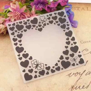 Hearts Butterflies Heart Frame Plastic Embossing Folder Scrapbooking Card Craft - Picture 1 of 3