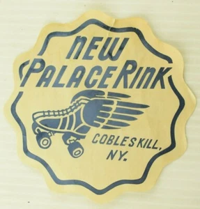 Nueva pista Palace 1930-50, Cobleskill, Nueva York etiqueta de patinaje sobre ruedas de colección B7 - Imagen 1 de 3