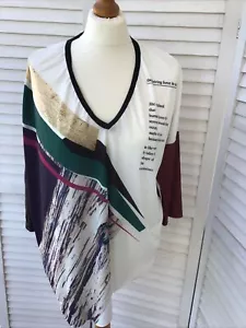 ZARA W&B Gr. Large abstrakte Tunika Top asymmetrischer Saum die treibende Kraft in der Natur - Bild 1 von 9