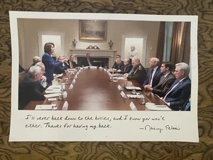Nancy Pelosi and Trump White House Meeting on Syria October 2019 Postcard - Picture 1 of 2