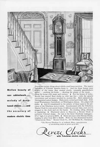 1930 Revere Clocks Telechron Vintage Estampado AD Allen Saalburg Dibujo Artístico (230) - Imagen 1 de 1