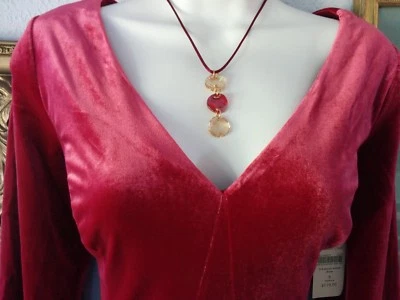 Coldwater Creek Red Crushed Velvet Dress Cocktail Choir Sizes XS and S - Image 1 of 4