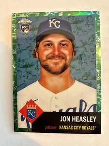 2022 Topps Chrome Platinum Jon Heasley Toile White Green Refractor Rookie /99