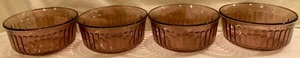 Corning Designs Cranberry Senation Ribbed Bowls Set Of 4 Pyrex Mexico - Picture 1 of 6