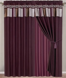 Claudia Luxury 7 PC Comforter Set Color Style Purple, Chocolate and Gray  - Picture 1 of 4