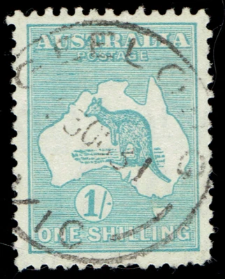 AUSTRÁLIA - 1929 - KANGEROO & MAP 1s - Sc #98 - Usado F - Imagem 1 de 2
