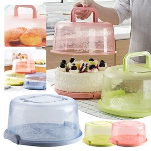 Round Cake Storage Box With Handle And Inner Tray - Picture 1 of 15