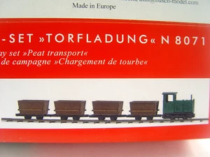 Feldbahn Torfzug mit Lok u. Gleis - Busch 1:160 Fertigmodell Spur N - 8071 #E - Bild 1 von 1