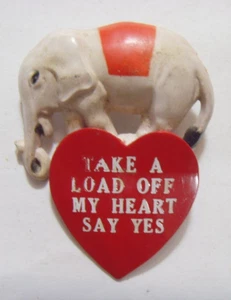 1950er Jahre Vintage Liebesvorschlag sagen Sie ja Herz Brosche Pin Sammler Schmuck 52541 - Bild 1 von 3