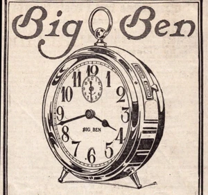 1913 Vintage Big Ben Print Ad Westclox Alarm Clock La Salle Illinois - Picture 1 of 2