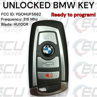 🔥 OEM BMW SMART KEY FOB KEYLESS REMOTE YGOHUF5662 4 BUTTON 315Mhz UNLOCKED 🔥 - Image 1 of 4