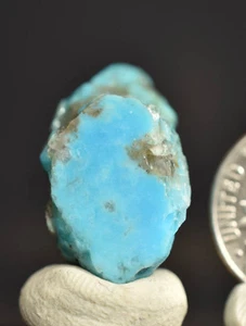 Sleeping Beauty Rough Turquoise Natural Facet Specimen 1 Treated Stabilized - Picture 1 of 7