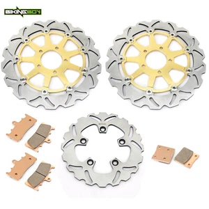 For Suzuki Front Rear Brake Rotors Pads TL1000R 1998-03 GSXR750 96-99 GSXR 750 - Picture 1 of 13