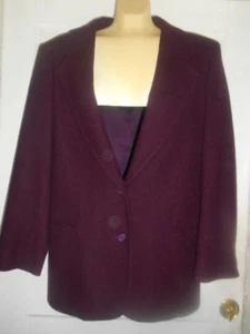 LL BEAN NWOT Women's Wool/Cashmere Burgundy Lined Blazer Size 10 - Picture 1 of 7