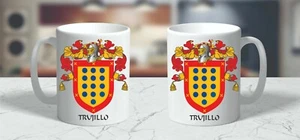 HERALDIK WAPPEN ~ TRUJILLO FAMILIENWAPPEN ~ KERAMIKTASSE 11oz. - Bild 1 von 1