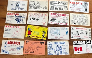 Lote de 24 Tarjetas Vintage CB Base Radio Ham Amateur QSL QSO Tarjetas Artísticas Postales - Imagen 1 de 12