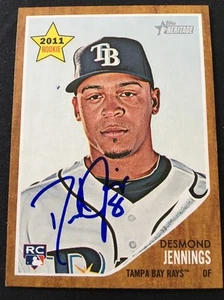 Desmond Jennings Rays signed Autogramm 2011 Topps Heritage Karte #387 ~ Echtheitszertifikat - Bild 1 von 7
