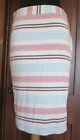 Summer & Sage Casual Pastel Striped Modal/Spandex Pull-On Pencil Skirt Large~New