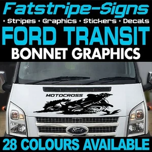para adaptarse a FORD TRANSIT MOTOCROSS BICICLETA DE CARRERAS FURGONETA GORRO PEGATINAS GRÁFICAS MK7 - Imagen 1 de 2