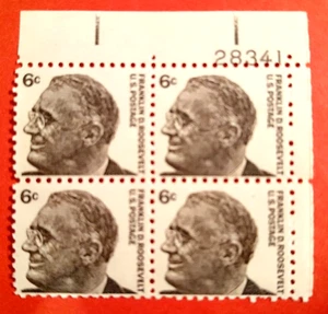 SCOTT # 1284 - ONE PLARE # BLOCJK OF 4 SUX CEBT FDR 1966 STAMPS - VF - OG - MNH - Picture 1 of 2
