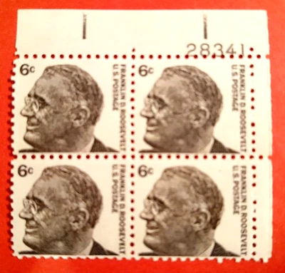 SCOTT # 1284 - ONE PLARE # BLOCJK OF 4 SUX CEBT FDR 1966 STAMPS - VF - OG - MNH - Image 1 of 2