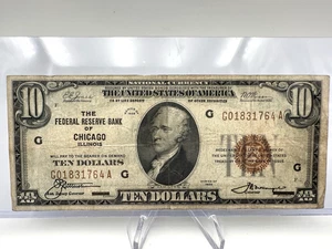Billete de 10 dólares de la Reserva Federal de Chicago Illinois de 1929. Lote.229 - Imagen 1 de 8