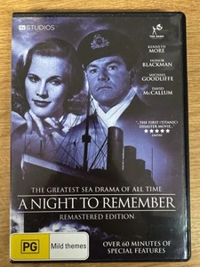 A NIGHT TO REMEMBER DVD 1958 Kenneth More AS NEW! - Picture 1 of 2