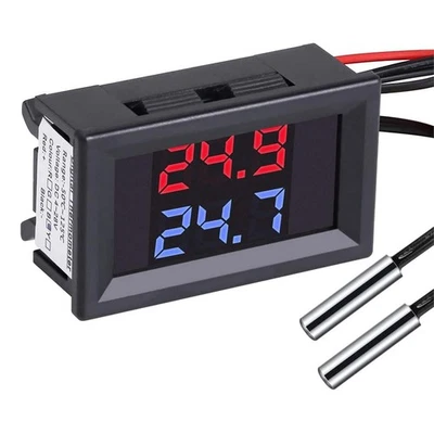 DC4-28V Rot + Blau Dual Display-Digital-Thermometer mit NTC Wasserdichtem - Bild 1 von 4